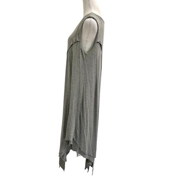 Soft Surroundings Asymmetrical Layered Jersey Knit Midi Dress Gray size Large - Picture 3 of 8